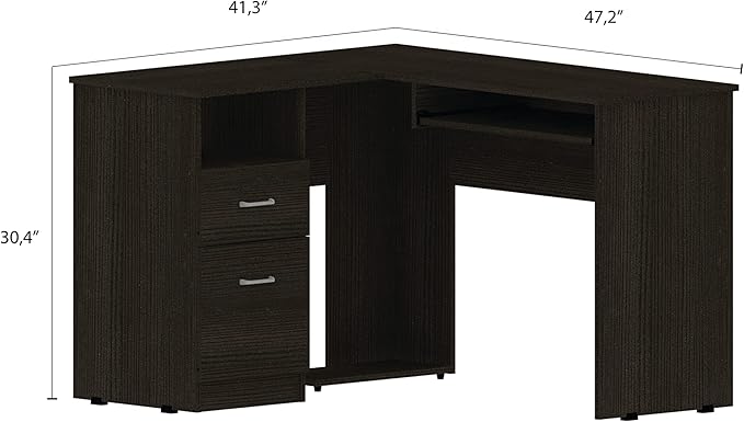 NicBex Kimberly-DW-00051-LWJ Home Office Desks, 47.2"x41.3"x30.4", Black