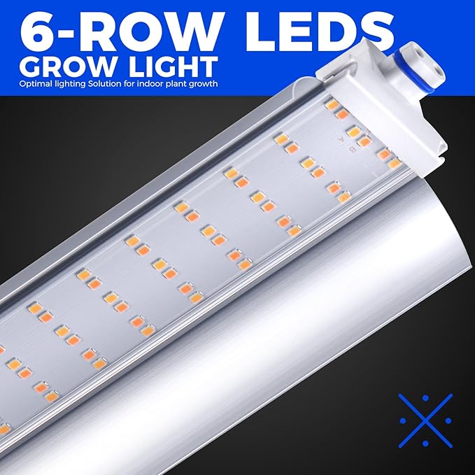 Barrina CX2Z Greenhouse with Grow Light for Indoor Plant & Seedlings, 6-Tier Plant Shelf with 2FT 30W(Per Light) Full Spectrum Plant Lights, 3 Adjustable Spectrum and Timer, 29x14x71 Inches