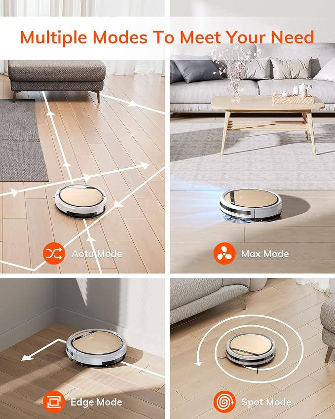 ILIFE V5s Plus Robot Vacuum and Mop Combo with Wi-Fi/App/Alexa, Automatic Self-Charging Robotic Vacuum Cleaner, Slim and Quiet, Cleans Hard Floors Carpets and Pet Hair (V5s Pro Upgrade Version) | Remote, App & Voice Control, Automatic Self-Charging, Sl...