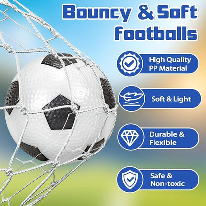 Hymaz 6 Inch Mini Soccer Balls for Kids Toddler, 6 Pack Inflatable Mini Balls with Pump, Small Soccer Ball Easter Birthday Gifts for Boys Girls Indoor Outdoor Sports Games Backyard Party Supplies