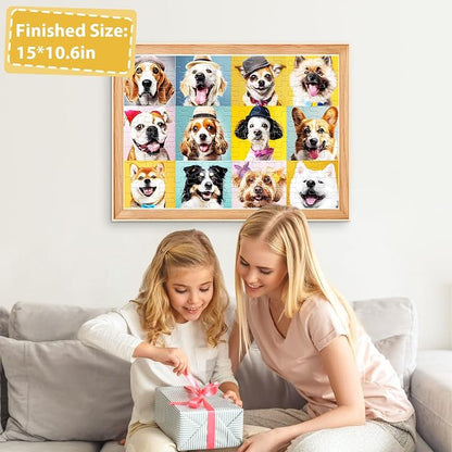Puzzles for Kids Ages 6-8 8-10 10-12 Year Old and Seniors- Cute Dogs Portrait Jigsaw Puzzle- 100 Piece Puzzles Colorful Children Puzzle Educational Toys Puppy Animal Puzzl as Home Decor