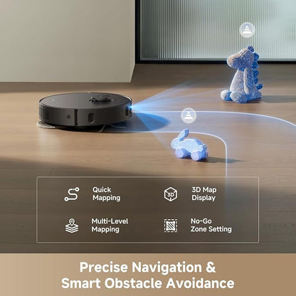 dreame D30 Ultra Robot Vacuum and Mop, All-in-One Base Station | 25,000Pa Powerful Suction, 100-Days Auto-Empty, MopExtend Tech for Edge Cleaning, Smart Obstacle Avoidance, Black