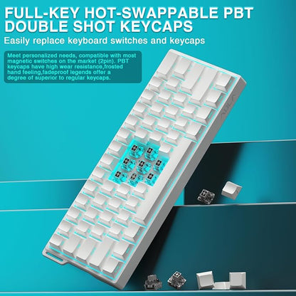 Aula WIN60 HE - 60% Mechanical Gaming Keyboard Wired, Hall Effect Magnetic Switch Hot Swappable, Adjustable Actuation RT Mode, 8000 Hz Polling Rate, RGB Keyboard 60 Percent Compact Design for PC