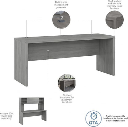 Bush Business Furniture Echo Computer Desk, 72W, Modern Gray