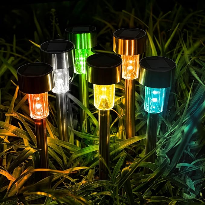 GIGALUMI Solar Lights Outdoor Waterproof, 20 Pack Multicolor, Garden Decor Pathway Lights Solar Powered for Yard Patio, Lawn and Landscape