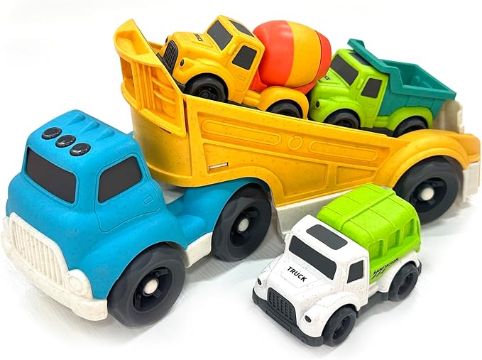 Toddlers Toys Truck for 3 4 5 6 Year Old, Toddler Car Toys Dump Truck Toys and Mixer Cement Toy,Construction Vehicle Toys Set for Kids Christmas Birthday Gifts for Toddler Boy Girl 3-4
