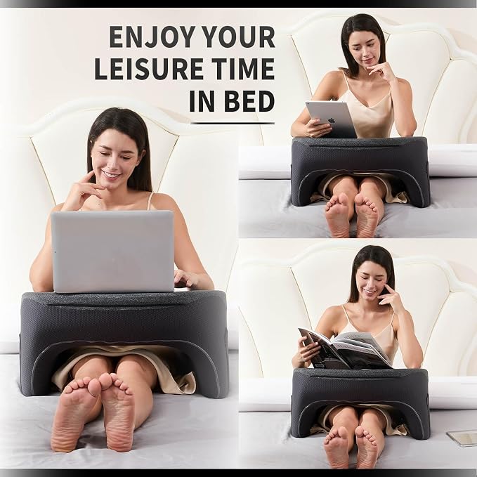 cooloo8 Reading Pillow, Lap Desk, Laptop Pillow for Lap, Large Gaming Pillow for Reading, Working, Gaming or Sitting in Bed Floor Couch(Dark Grey)