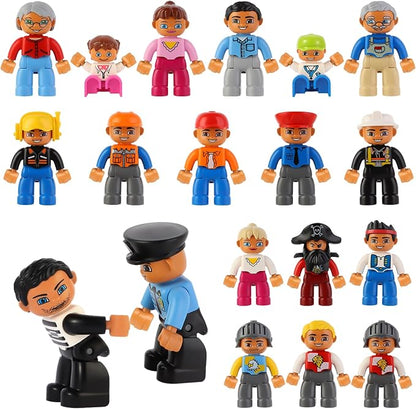 Minifigures Pack, 19PCS People Figures Only Series Building Block, Kids Mini Action Figures for Christmas Stocking Stuffers, Xmas Toys Figures Minifigs Gifts, Birthday Party Favors for Boys and Girls