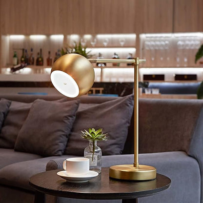 Globe Electric 52915 Molly 18" Desk Lamp, Matte Brass, Black Fabric Cord, in-Line On/Off Rocker Switch, Title 20 LED Bulb Included