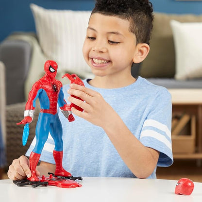 Marvel Spider-Man Thwip Blast Spider-Man Action Figure with Accessories, 11-Inch-Scale Super Hero Toys for Kids Ages 4 and Up
