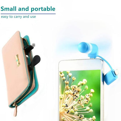 Type USB C 2-in-1 Cell Phone Fan, for iPhone All Series 7 8 X 11 12 13 14 15 16 17 XS XR Plus Mini Pro Max SE, for Samsung Galaxy S, Z Fold Flip, A1/A2/A3/A5 Series, M1/M3/M5, Note Series (Color x4)