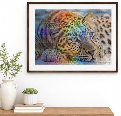 1000 Piece Puzzle for Adult, Premium Jigsaw Puzzles, Leopard Puzzle, Activities & 7 Layer Rainbow Paper, Framed Wall Art – Unique Gift for Adults & Puzzle Enthusiasts