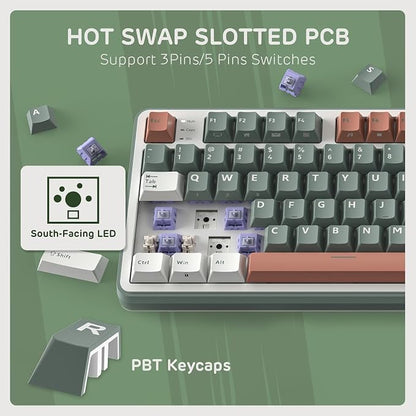RK ROYAL KLUDGE S98 Wireless Mechanical Keyboard w/Smart Display & Knob | 96% RGB Wireless Gaming Keyboard BT/2.4G/USB-C, Hot Swappable Custom Keyboards, Creamy Sound Silent Computer Keyboard