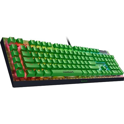 Razer BlackWidow V4 X Mechanical Gaming Keyboard, Minecraft Edition | Green Switches Tactile & Clicky, 6 Macro Keys, Chroma RGB, Doubleshot ABS Keycaps, Sound Dampening & Stabilizers