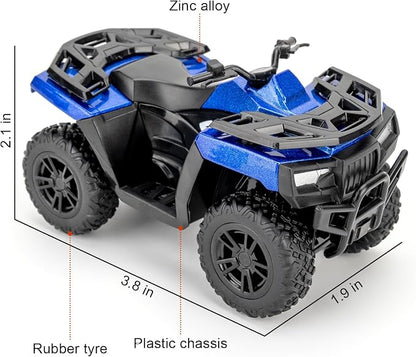 RMZ City 1:36 ATV Off Road Vehicle Model Car, Diecast Pull Back Beach Motorcycle Toy Car for Kids Boy Girl, Car Model Collection and Decoration, Blue