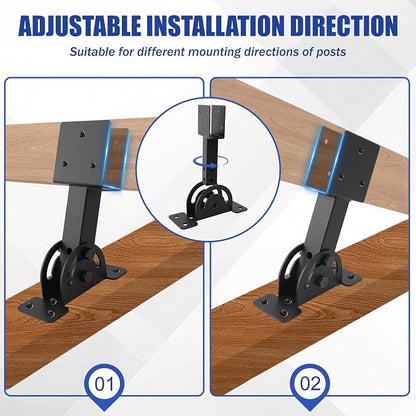 3 Pcs 2“x 4”Heavy Duty Roof Riser Brackets Kit | Adjustable Height Angle Pergola Brackets|Roof Riser Beam Bracket for Gazebos|Carports|and Patios