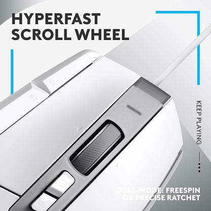 Logitech G502 X Wired Gaming Mouse - White | Optical Switches, 13 Buttons, Infinite Scroll, PC/MacOS Compatible