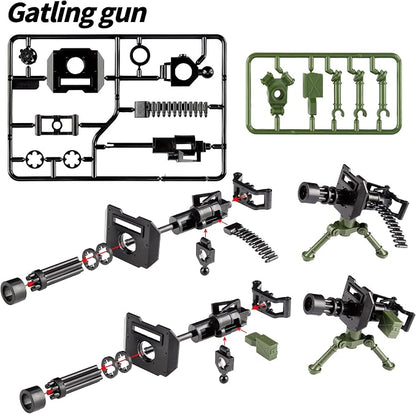 Toy Weapons Accessories Weapons Pack Military U.S 5 Types Heavy Weaponry Toys Military Equipment Battle Blocks Bricks Compatible with Major Brand, 3 Years Old and up