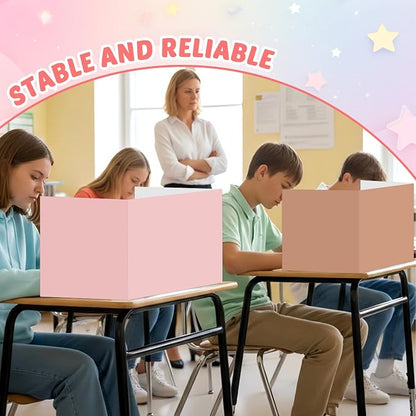 30 Pack Desk Dividers for Students Boho Privacy Folder for Students Waterproof Study Carrel Dividers Testing Divider Privacy Classroom Shield Folder Boards for Classroom School Teacher Supplies
