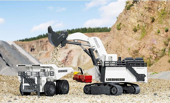 Siku 1798, Liebherr R9800 Mining Excavator, 1:87, Metal/Plastic, White, Functional Folding Shovel