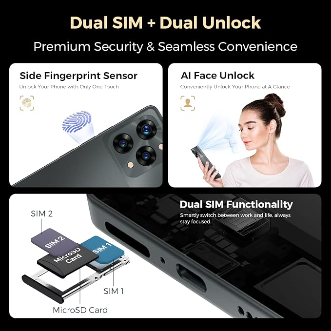 S13 108MP AI Triple Camera, 32MP Front, 50MP Ultra-Wide, 8MP Macro, Android 14 Smartphone, 6.67" FHD+ AMOLED 120Hz, 12GB+256GB, 5000mAh, 33W Charging, Dual SIM, Fingerprint & AI Face Cell Phone