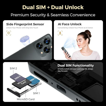 S13 108MP AI Triple Camera, 32MP Front, 50MP Ultra-Wide, 8MP Macro, Android 14 Smartphone, 6.67" FHD+ AMOLED 120Hz, 12GB+256GB, 5000mAh, 33W Charging, Dual SIM, Fingerprint & AI Face Cell Phone