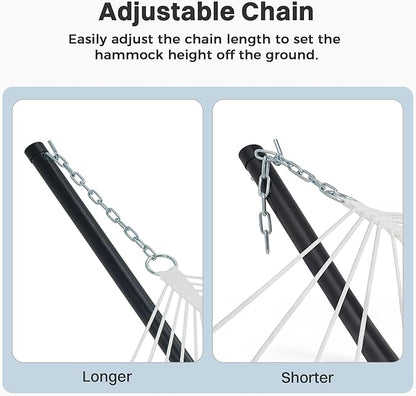 SUPERJARE Curved-Bar Hammock with Stand, 2 Person Heavy Duty Hammock Frame, Detachable Pillow & Portable Carrying Bag, Perfect for Outdoor & Indoor, Peacock Blue