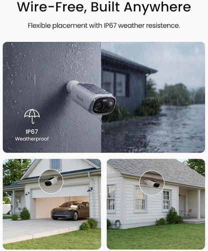 REOLINK Security Cameras Wireless Outdoor, 3K 5MP Dual-Band WiFi 6, Person/Vehicle/Animal Smart AI Detection, IP67, Local Storage, Smart Alerts, No Subscription, Home Hub Mini with 4X Argus Solar