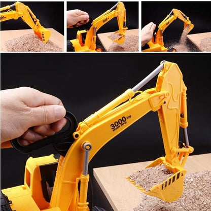 Liberty Imports 15" Oversized Construction Truck Toys for Kids – 1:22 Scale Friction Powered Vehicles with Realistic Moving Parts (Excavator)