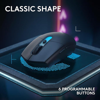 Logitech G305 X Superlight Wireless Gaming Mouse - Black | 59g Lightweight, 44K DPI, 678 IPS, Wireless 2.4 GHz/Bluetooth/USB-C, <170 hr Battery, 6 buttons, RGB, PC/Mac Compatible
