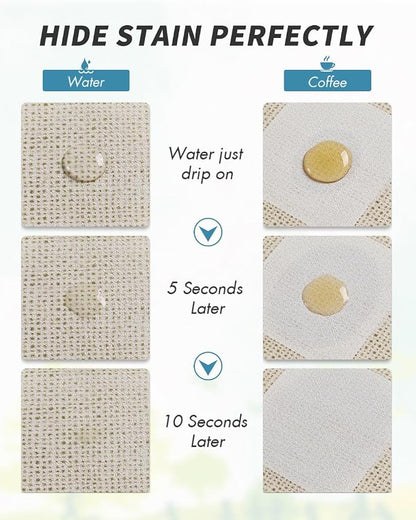 AMOAMI Dish Drying Mat for Kitchen Counter-Coffee Mat Bar Accessories, Hide Stain, Rubber Backed, Absorbent, Fit Under Coffee Maker, Espresso Machine, Pot, Dish Rack,(12x19,Buffalo Beige)