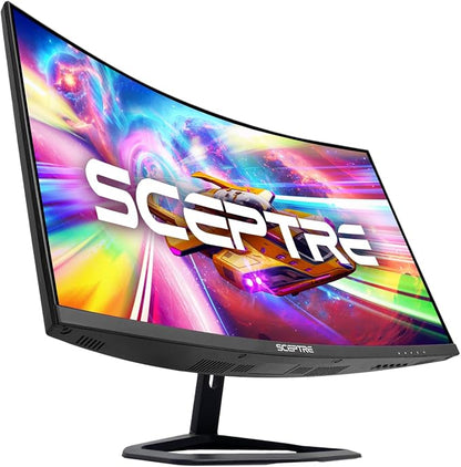 Sceptre New 27-inch Curved Gaming Monitor FreeSync 240Hz Plus DisplayPort HDMI 1ms 99% sRGB Build-in Speakers, R1500 Machine Black 2025 (C275B-FWT240 Series) | 27 Va Curved FHD 1080p, 1ms Mprt, Amd Freesync Premium, Built-in Speakers