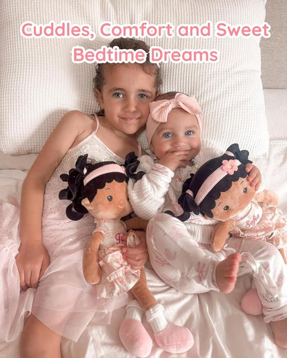 LeyaDoll Soft Baby Doll Toys (16''), My First Baby Rag Doll for 1 Year-Old Girl Birthday Gift, Christmas Plush Toys Gift for Toddler Kids Infants-Princess Petal