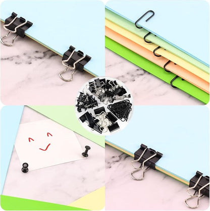 Desk Organizers Caddy and Accessories with 7 Compartments + Pen Holder / 72 Clips Set, Drawer, Black Mesh Office Supplies Desktop Organizer for Home, Office Ect