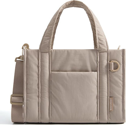 BAGSMART Boxy Tote Bag for Women, Crossbody Work Bag with Zipper | 3 Sizes Small Mini Tote Bag, Inner Tumbler Pocket Crush Bow Should Bag for Travel Work College