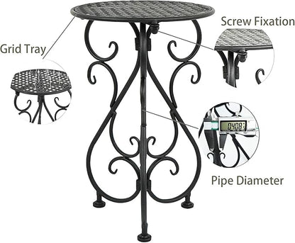 Metal Plant Stands 2 Pack, Heavy Duty Plant Pedestal 17" Tall, Single Flower Pot Holder for Indoor, Outdoor, Patio, Porch, Garden, Balcony, Black