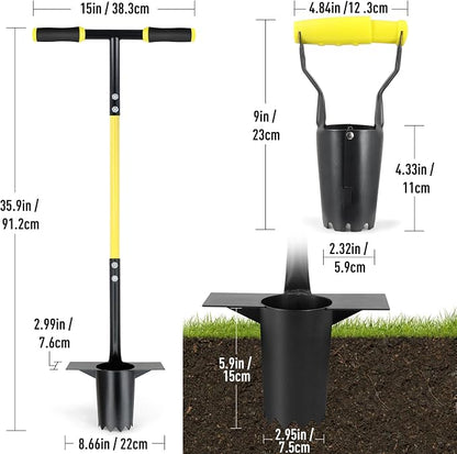 Jardineer 2PCS Bulb Planter Tools Set, Long Handle Garden Transplanter and Small Bulb Planting Tool with Deep Marker, Ideal for Planting Bulbs, Seedlings, Flowers & Vegetables