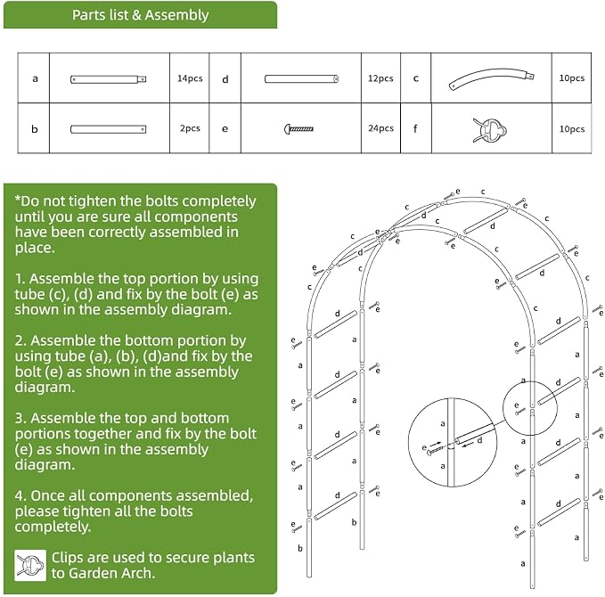 Thickened Metal Garden Arch, 16mm Rust-Resistant Archway for Climbing Plants, Dual Size Convertible Arbor for Wedding & Party & Garden Decoration