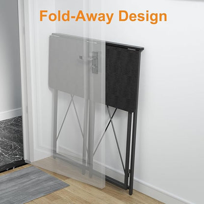 39.37" Folding Standing Desk, Small Laptop Stand Up Desk for Sitting or Standing, No Assembly Needed Folding Desk, Portable Standing Desk, Tall Foldable Desk for Home, Office, Small Spaces (Black)