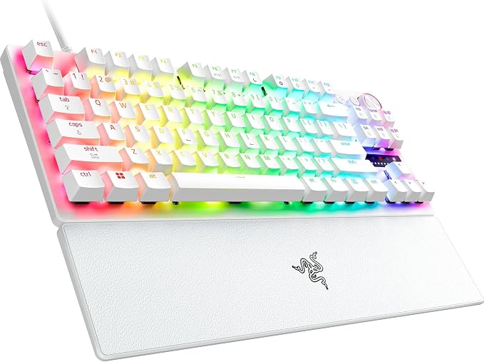 Razer Huntsman V3 Pro TKL 8KHz Esports Gaming Keyboard, White | Analog Optical Switches Gen 2, 8000 Hz Polling, Razer Snap Tap, Rapid Trigger, Adjustable Actuation, Media Controls