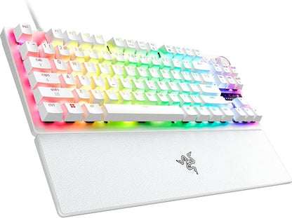 Razer Huntsman V3 Pro TKL 8KHz Esports Gaming Keyboard, White | Analog Optical Switches Gen 2, 8000 Hz Polling, Razer Snap Tap, Rapid Trigger, Adjustable Actuation, Media Controls