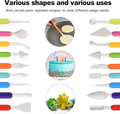 CoguZed 9 Pcs Clay Sculpting Tools Kit, Double Head Pottery Modeling Clay Carving Tools, Plastic Clay Tools, Air Dry Clay Tools for Crafts and DIY Projects Assorted Colors