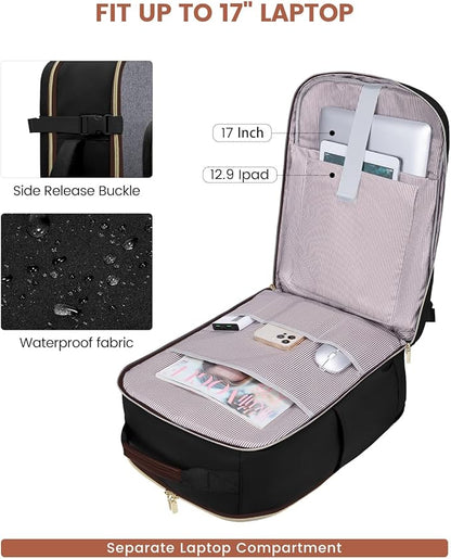 LOVEVOOK 40L Travel Backpack for Women & Men, Airline Approved Carry On Luggage with 3 Packing Cubes, TSA Overnight Bags, Waterproof Personal Item Bag, Weekender Essentials Backpacks fits 17" Laptop