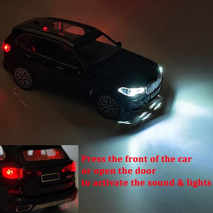 Toy Cars 1/32 Metal Model Car Toys with Light and Sound Pull Back Collectible Model for Kids Gift Toy(Black)