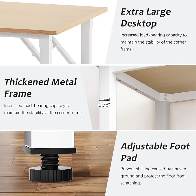 Need Office Computer Desk 39.3 Inch Sturdy Folding Laptop Table Pink Oak | White Frame Writing Gaming Work Table/Foldable Home Office Desk/Sewing Table, No Assembly Required