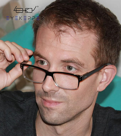 Eyekepper Vintage Reading Glasses for Men - 5 Pack Spring Hinges Classic Readers - Black Frame +1.25