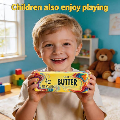 Butter Squeeze Toy 2PCS, Slow Rising Dumpling Squishy Butter Sensory Stress Relief Squishies Soft & Stretchy Fidget Toys for Anxiety Relief Party Favors (Rainbow C)