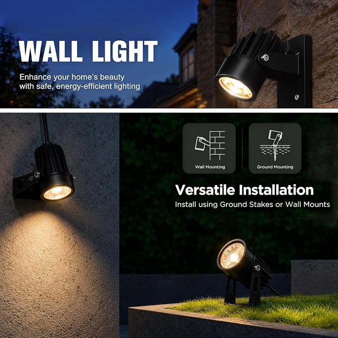 rosykite Smart RGBW Landscape Lighting Kit, WiFi & Bluetooth Outdoor Lights with Transformer, App/Remote/Controller Control, Color Changing Low Voltage Garden Lights for Yard Pathway Patio (6 Pack)