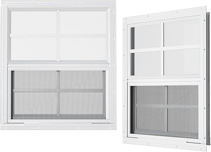 2 Pack Shed Windows 30" W x 36" H Flush Mount, Household Windows for Playhouses, Barns, Chicken Coop