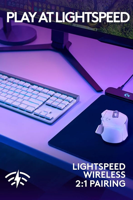 Logitech G502 X Lightspeed Wireless Gaming Mouse + G515 TKL Wireless Gaming Keyboard (Tactile) Bundle: White